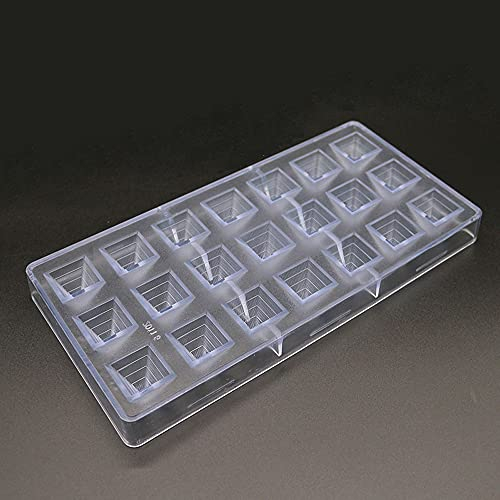 XiaoShenLu Stampo per Cioccolato in plastica Trasparente AS per Realizzare Decorazioni per Cupcake, Biscotti, Caramelle, 21 Fori Forma di piramidi