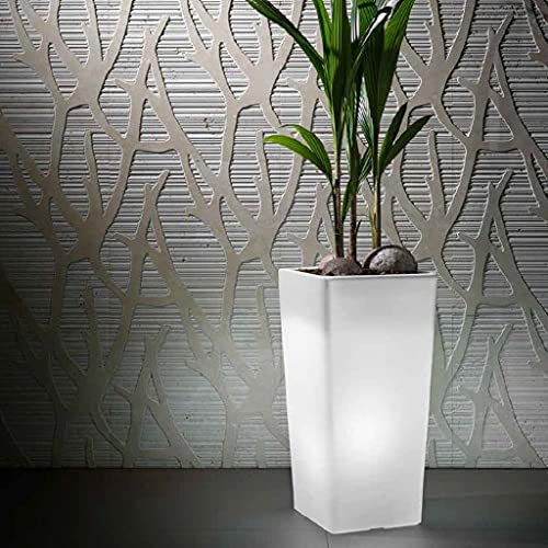 Macetero alto Cachhepot Clou luminoso de plástico luz blanca para interior y exterior