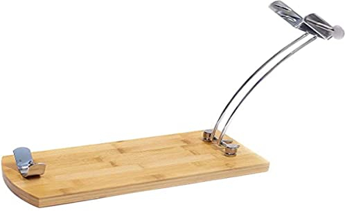 Fackelmann Prosciutto pieghevole in bambù, prosciutto per pallet o prosciutto, design fresco, base in legno di bambù e supporto in acciaio cromato, 37 x 16 cm, 1 pezzo