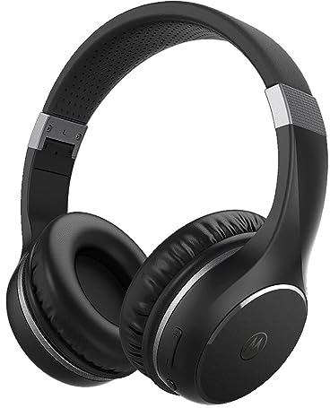 Motorola Sound MOTO XT220 Ecouteurs Bluetooth Sans Fil - Casque Audio Sans Fil avec Autonomie de 24 Heures et Microphone Intégré - Réduction de Bruit - Design Pliable - Noir