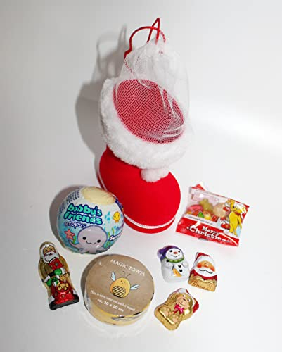 110605 Geschenk Set Nikolaus Stiefel 10cm für Kinder gefüllt Magic Towel Badekugel