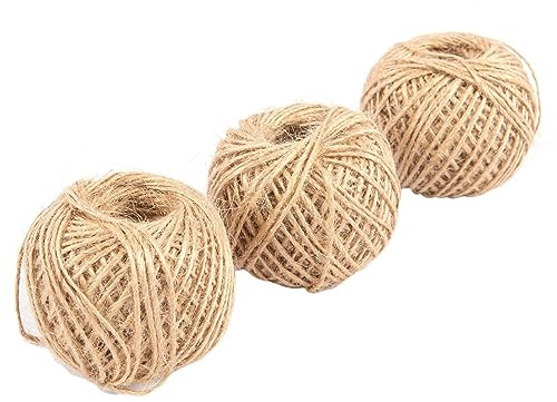 Green Blade 3X 40m Jute Twine - Natural Brown Strong Garden Gardening Craft Plant Wrapping Hemp String Rope Cord Yarn Ball
