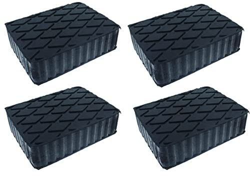 Lot de 4 tampons pour pont élévateur, en caoutchouc, rectangulaires, compatibles avec Ravaglioli, Corghi, OMCN (160 x 120 x 40 mm)