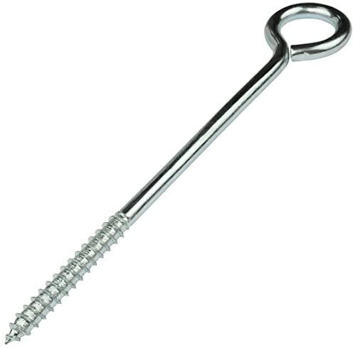 Aerzetix - C57956 - Set di 5 ganci per avvitare Ø8x140mm - golfari autofilettanti chiusi - viti a occhio - in acciaio - colore argento