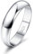Diamday 925 Sterling Silber Ring Frauen Männer Schlicht Verlobungsring Polierte Trauring Hochzeit Glänzend Elegant Ring Silber Damen Ehering für Paar Simpel Damenring Herrenring Schmuck 4MM 52