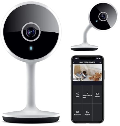 Geeni Vivid Indoor Smart Security Camera – HD Live Stream Camera for Indoor Home Monitoring with Night Vision, 2-Way Audio, Flexible Mount, Micro SD Slot, Motion Detection & App Control – 1Pack, White