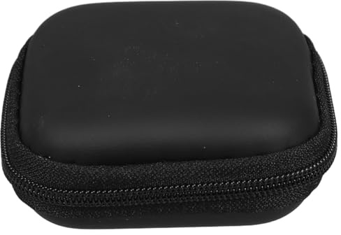 Mikikit Mini Eva Earphone Case Hard Travel Storage Box for Headphones Earbuds and Usb Cable Soft Cloth Lining Mesh Pocket Portable Carrying Pouch for Daily Use and Travel