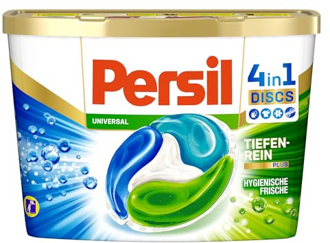 Persil Tiefenrein 4in1 DISCS (16 Waschladungen), Universal Waschmittel mit Tiefenrein Technologie, Vollwaschmittel für reine Wäsche und hygienische Frische für die Maschine