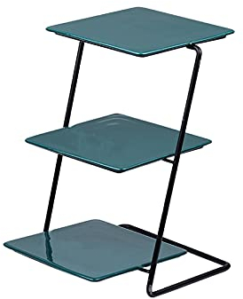 Kuchenständer ServierStänder 3-stufige Schmiedeeisen-Kuchenständer mit Keramikplatte quadratischer Dessert Ausstellungsständer Nachmittag Tee Teigstand Wasserplatte Tortenständer ( Color : Groen )