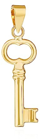 NKlaus Kettenanhänger Schlüssel Gold 333 Talisman, 19 x 7 mm, 1 Stück | Ca. 0,5 g; Öse 3 x 2,2 mm