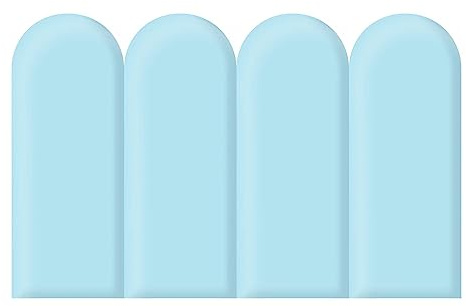 PINJIE Wall Padding for Kids with Autism, 4pcs Peel and Stick Headboard Upholstered Wall Panels, Nursery Decor Wall Padded, 3D wall Stickers for Playroom, Dance Club (19.68''x7.87'', Sky Blue)