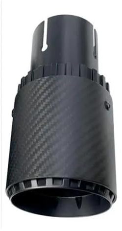 TAdibu Auspuffblende Auto Für Matte Twill Carbon Faser Auto Auspuff Spitze Schwarz Beschichtet Edelstahl Schalldämpfer Spitze Endrohr Schalldampf Endrohr (Farbe : In 70mm Out 89mm)