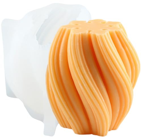 XIAOSHUI Stampo per candele a forma di sfera Stampo per candele geometriche a colonna Stampo per candele a onda irregolare in silicone intrecciato per realizzare candele in resina aromaterapia cera