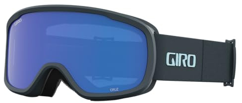 Giro Cruz Schneebrille Ski Snowboardbrille Unisize | Skibrille mit EXV Weitsicht, Anti-Fog, OTG Brillenträger geeignet, Helm-kompatibel | Farbe: dark shark light thirds- Gläser: grey cobalt