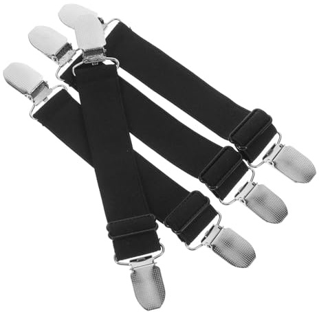 Milisten 4 Stück Hosenbeinclip Stiefelriemen Stiefelclips für Biker Motorräder Matratzenbefestigungen Hosenhalter Sofa Beingurt Blattclip Verschluss Damen Aufbewahrungsclip Metall