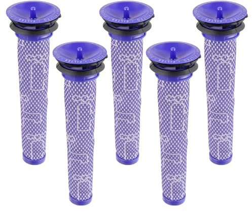 HUAREW 5 x Filter für Dyson V6 V7 V8, Waschbar Ersatzfilter Pre-Filter Kompatibel Mit Dyson DC58 DC59 DC61 Staubsaugerzubehör Teile und Zubehör Ersetzt