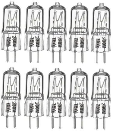 LEDLOCLB Ampoule Halogène G5.3,Accessoire De Remplacement 220V 75W Pour Flash De Studio,GU5.3 Base Ampoule Halogène À Économie D'énergie,220V-75W,10 Pièces