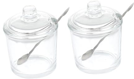 Alipis 2sätze Multifunktions-gewürzgläser Aus Mit Löffeldeckel Für Küche Transparente Gewürzbehälter Zum Aufbewahren Von Salz Pfeffer Chili Usw