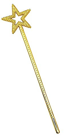 MOFALA Star Zauberstab - Halloween Weihnachten Rollenspiel Requisite, 35CM Prinzessin Mädchen Kristall Zauberstab (Golden)