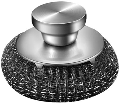 Spugne in acciaio inox, spugne abrasive in acciaio inox, spazzola in lana in acciaio inox per pentole in ferro, barbecue, lavandino