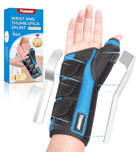 YiYame Handgelenkschiene mit Daumenschiene, Handgelenk Bandagen Sehnenscheidenentzündung, Nachtschlaf Daumenorthese und Handgelenkschiene fur Karpaltunnel, Arthritis, Frakturen, Rechts-M