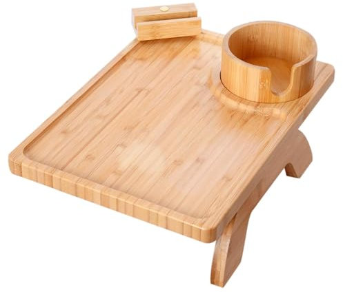 Bandeja para portavasos para sofá, Mesa con brazo para sofá,Bandeja portátil para brazo de sofá - Bandeja multifunción para reposabrazos de sofá, bandeja para comer y beber, mesa para sofá, soporte gi