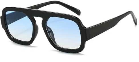 YAMEIZE Gafas de Sol Piloto Cuadradas para Mujer - Hombre Retro 70S Gafas de Sol Clásicas Vintage Gafas de Moda Protección UV400