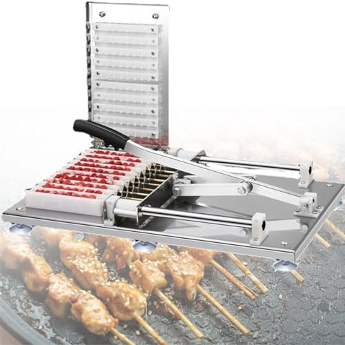 Machine à kebab en acier inoxydable - Gadget de barbecue manuel pour la maison et les fêtes - Accessoires de cuisine d'extérieur pour barbecue