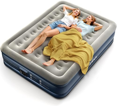 iDOO Luftbett 2 Personen, Luftmatratze Selbstaufblasend Gästebett mit Elektrischer Luftpumpe, Aufblasbare Matratze für Campingausflüge Schnelles Aufblasen/Luftablassen 152x203x38cm 295Kg MAX