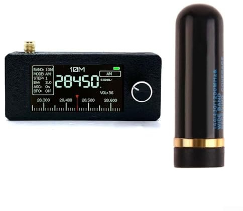 SI4732 Radio de bolsillo, receptor de radio DAB de 1.9 pulgadas, pantalla a color IPS, radio digital LSB USB AM FM, batería de 800 mAh (negro)