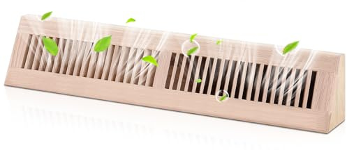 Glooglitter 1 Pcs Wooden Baseboard Register Diffuser Baseboard Floor Register Vent Covers Decorative Wood Pre Finished Red Oak Baseboard Air Supply HVAC for Home Floor