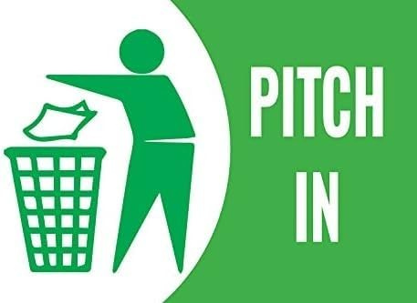 Pitch In Full Color Business Retail Counter Informational Sign |Plastic |Single-sided |12w x 8h