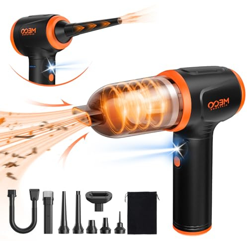 MECO ELEVERDE Handheld-Staubsauger Kabellos 16000 PA, 4-in-1 Kleiner Staubsauger, Luftgebläse Tragbar Kabellos mit LED-Licht, für Haus/Auto/Büro/Computer Reinigung