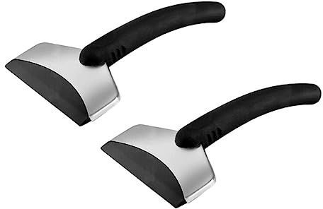 UPKOCH Pala De Nieve Para Coche y Raspador De Hielo Para Automóvil, Juego De 2 Piezas Mango Anticongelante, Acero Inoxidable Duradero, Adecuado Para Remoción De Nieve y Limpieza De Parabrisas Invierno