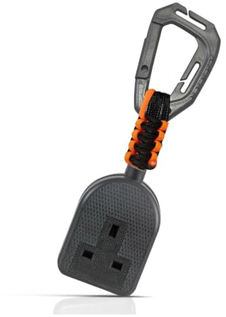 CSV TECH Electrician Socket Tester Holder with R1 R2 Link – Plug Socket Tester Organizer with Heavy-Duty Paracord Handle & Multi-Tool Carabiner Clip – Plug socket for Electrician Tools