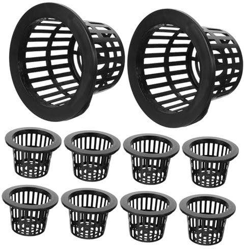 TOYANDONA 10piezas Cesta De Plantación Hidropónica para Plantas Acuáticas Macetero De Plástico Ranuras para Jardín y Orquídeas Negro Unidades