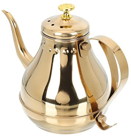 Bollitore per tè al Latte in Acciaio Inossidabile di Grande capacità con Filtro, teiera Resistente al Calore per Uso Domestico e al Ristorante, Design Elegante, Portatile e Fa