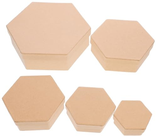 LRXIYODE Sechseckige Kraftpapierboxen aus Robustem Wiederverwendbarem Material als Geschenkverpackung für Verschiedene Anlässe und Selbstgemacht Dekoration
