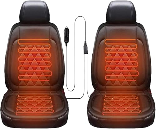 RPixc Wintersitzmatte mit voller Rückenlehne - komfortable Fahrer- und Passagiersitzmatte - für Autos, SUV、 LKW und Transporter (Doppelsitz - schwarz)