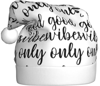 VCzsdff Good Vibes Only Printing Unisex Erwachsene jährliche Zeremonie 1 Stück Weihnachten Stirnbänder Dekoration Weihnachtsbaum Schneemann Nikolausmütze