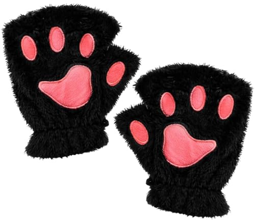 Tktouci Guantes Calefactables para Mujer | Manoplas Sin Dedos con Diseño De Pata De Gato | Guantes De Calefacción para Mujer,para Deportes De Invierno Trabajo Al Aire Libre Ciclismo Montañismo