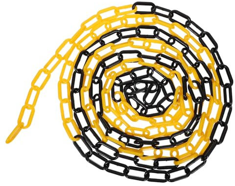 Healvian Cadena de plástico de 25 m/82 pies para barrera de seguridad de 6 mm, ideal para control de multitudes, colas, estacionamientos, vallas, conciertos, obras de construcción y decoración.