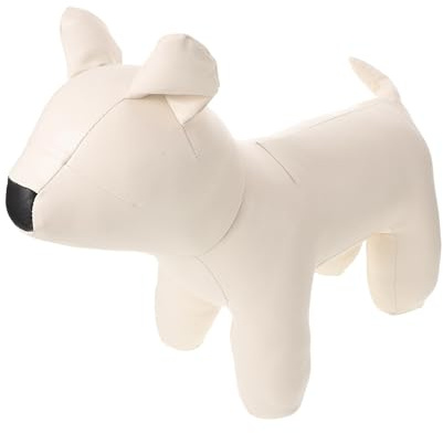 VICASKY Hunde Schaufensterpuppe aus PU Leder 42X29X14,5cm Sitzend Stabiler Kleiderständer für Hundebekleidung Tragbar für Haustier Boutique und Modenschau