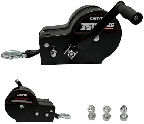 Zstar Treuil Manuel Robuste 3500 lbs pour remorque Bateau – Sangle 10m – Double Rapport 4:1/8:1 – Idéal Camion, ATV, Jet Ski, récupération Hors Route – Poignée Classique – Couleur Noire