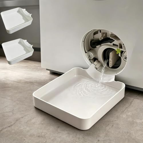Washing Machine Drainage Tray, Washer Drain Pan, Washing Machine Filter Drain Tray, Front Load Washer Water Catch Tray, Leak Proof Washing Machine Drain Tray for Basement, Apartment, Mobile Home (2PC)
