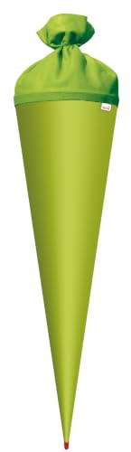 ROTH Bastelschultüte 70cm maigrün grün rund - Schultüte mit Stabiler Rot(h)-Spitze mit Filz-Verschluss