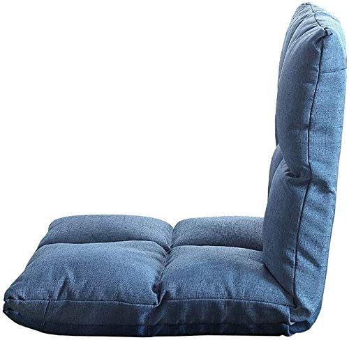 Faule Sofa Meditationsstuhl Bodenstuhl Bequeme Blau Meditationskissen Faltbare Sitz Gepolstert for Meditation Stühle Yoga Camping □ Einstellbare Boden Stuhl Mit Rückenstütze GCSQF1016 (Color : Blue)