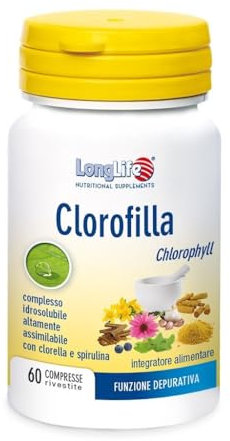 LongLife® Clorofilla | Con clorella e spirulina | Antiossidante naturale | Depurazione e difese immunitarie | Fino a 2 mesi di trattamento | Vegano e senza glutine