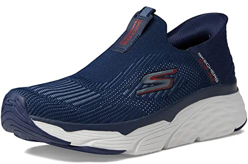 Skechers Men's Max Cushioning Slip-ins - Athletic Slip-on Running Walking Shoes with Memory Foam, Navy, 8