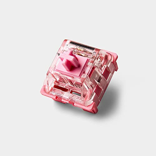 DucKey KTT Rose/Strawberry Switch, Pink Transparent 3Pin 43g/45g Linear Switch For Custom Mechanical Gaming Keyboard (Axis Body : 70PCS, Color : Rose)
